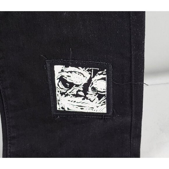 mnml Jeans Mens 40 Vintage Black New Order Corporate Rock Still Sucks Denim NWT - Picture 7 of 16